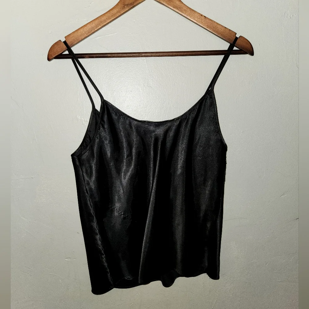 Vintage 1980s Black Satin Camisole by Cinema Etoile - Picture 9 of 11